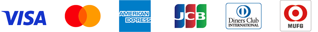 VISA / マスターカード / アメリカン・エキスプレス / JCB / ダイナースクラブ / MUFGカード